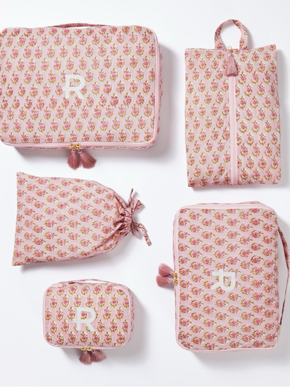 Mark & Graham Pink Floral Travel Bag Set